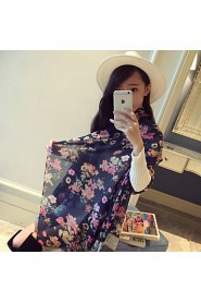 Bearding Leaves Floral Cotton Scarves Ethnic Sunscreen Shawl