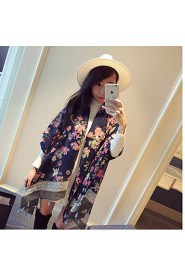 Bearding Leaves Floral Cotton Scarves Ethnic Sunscreen Shawl