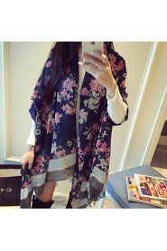 Bearding Leaves Floral Cotton Scarves Ethnic Sunscreen Shawl