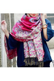 Cotton National Wind Shawls Scarf Female Autumn And Winter Long Section Of Large Embroidery Tassels Shawl