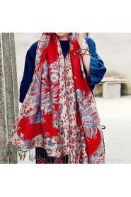 Cotton National Wind Shawls Scarf Female Autumn And Winter Long Section Of Large Embroidery Tassels Shawl