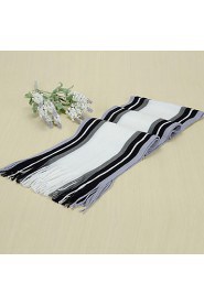 Men's Winter Fringed Scarves Thick Black Mixed Colors Striped Scarf