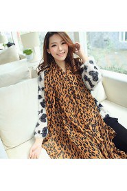 Oversized Chiffon Leopard Scarf Female Long Shawl