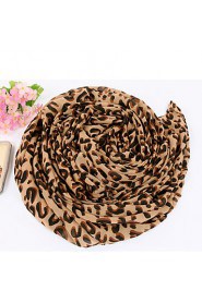 Oversized Chiffon Leopard Scarf Female Long Shawl