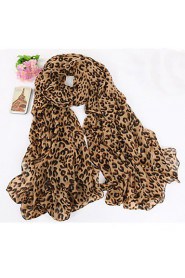 Oversized Chiffon Leopard Scarf Female Long Shawl