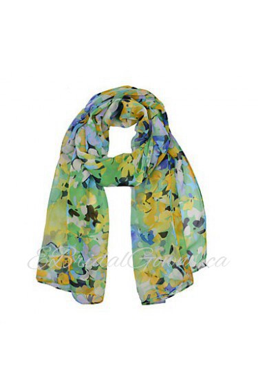 Women's Flora Print Chiffion Square Bandana Scarf 150*50cm