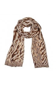 Women's Zebra Print Chiffion Square Bandana Scarf 150*50cm