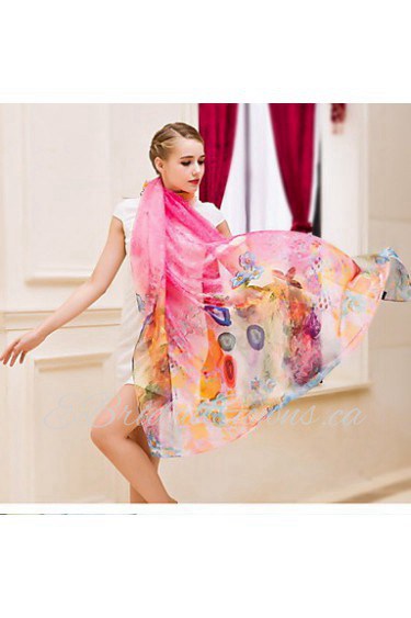 Spring And Autumn Scarf Super Long Scarf Printed Chiffon Female Sun Beach Towel