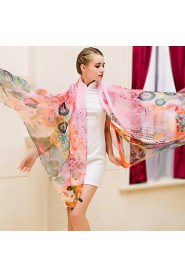 Spring And Autumn Scarf Super Long Scarf Printed Chiffon Female Sun Beach Towel