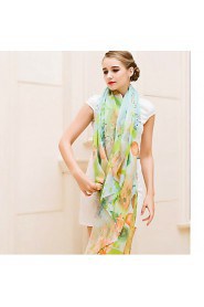 Spring And Autumn Scarf Super Long Scarf Printed Chiffon Female Sun Beach Towel