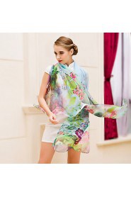 Spring And Autumn Scarf Super Long Scarf Printed Chiffon Female Sun Beach Towel