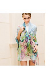 Spring And Autumn Scarf Super Long Scarf Printed Chiffon Female Sun Beach Towel