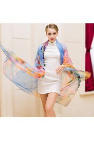 Spring And Autumn Scarf Super Long Scarf Printed Chiffon Female Sun Beach Towel