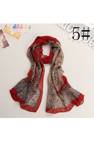 Bully Retro Flower Silk Chiffon Scarf