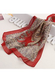 Bully Retro Flower Silk Chiffon Scarf