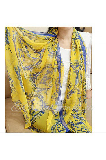 Vintage Carriage Pattern Printed Scarves Sunscreen Shawl Voile Scarves