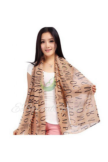 Ms. Long Chiffon Scarf Fashion Letters Print Scarves