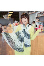 Polka Dot Chiffon Lace Stitching Color Long Scarf Shawl