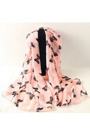 Spring And Summer Pink Bow Chiffon Scarves