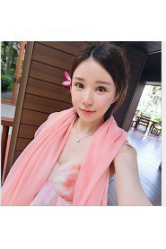 Korean Summer Long Oversized Beach Towel Scarf Pure Color Sunscreen Silk