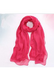 Korean Summer Long Oversized Beach Towel Scarf Pure Color Sunscreen Silk