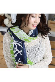 Super Beautiful Snowflake Line Printed Voile Green Scarf Mixed Colors Scarves