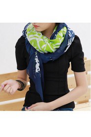 Super Beautiful Snowflake Line Printed Voile Green Scarf Mixed Colors Scarves