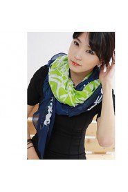 Super Beautiful Snowflake Line Printed Voile Green Scarf Mixed Colors Scarves