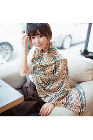 Women Wool Casual Chiffon Scarves Nation Retro Print Scarf Shawl