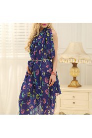 Women Flower Print Chiffon Scarf Beach Towels