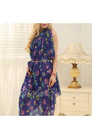 Women Flower Print Chiffon Scarf Beach Towels