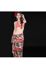 Women Flower Print Chiffon Scarf Beach Towels