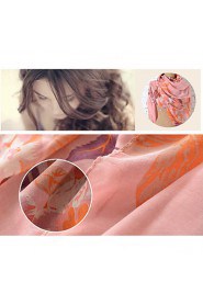 Women 100% Acrylic Shawl Summer Bikini Beach Dress Long Flower Printed Scarf