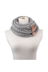 Stylish Big Buttons Embellished Knitted Neck Warmer For Women