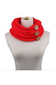 Stylish Big Buttons Embellished Knitted Neck Warmer For Women