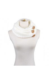 Stylish Big Buttons Embellished Knitted Neck Warmer For Women