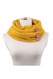 Stylish Big Buttons Embellished Knitted Neck Warmer For Women