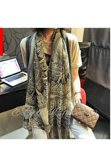 Temperament Totem Super Long Dual Voile Printed Scarves