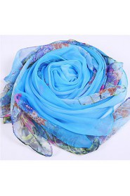 Roses Printed Silk Autumn And Winter Scarves Female Wild Long Section Of The Warm Shawl