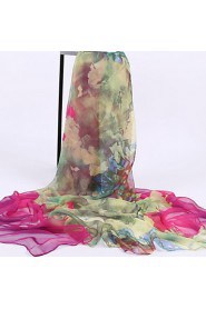 Roses Printed Silk Autumn And Winter Scarves Female Wild Long Section Of The Warm Shawl