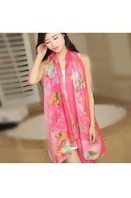 Roses Printed Silk Autumn And Winter Scarves Female Wild Long Section Of The Warm Shawl