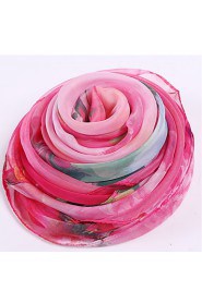 Roses Printed Silk Autumn And Winter Scarves Female Wild Long Section Of The Warm Shawl