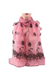 Women's Chiffon Floral Long Soft Scarf