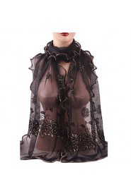 Women's Chiffon Floral Long Soft Scarf