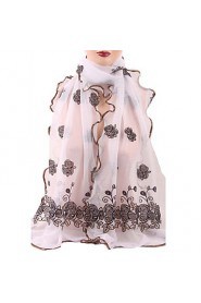 Women's Chiffon Floral Long Soft Scarf