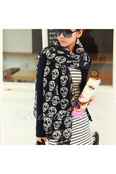 Women Cute Casual Skull Scarf Scarves Shawls