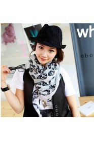 Women Cute Casual Skull Scarf Scarves Shawls