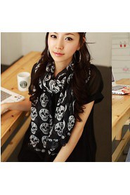 Women Cute Casual Skull Scarf Scarves Shawls