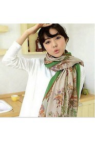 Women Rural Retro Floral Chiffon Scarf