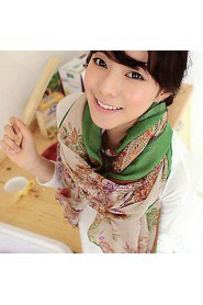 Women Rural Retro Floral Chiffon Scarf